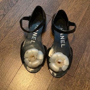 Chanel camelia jelly shoes